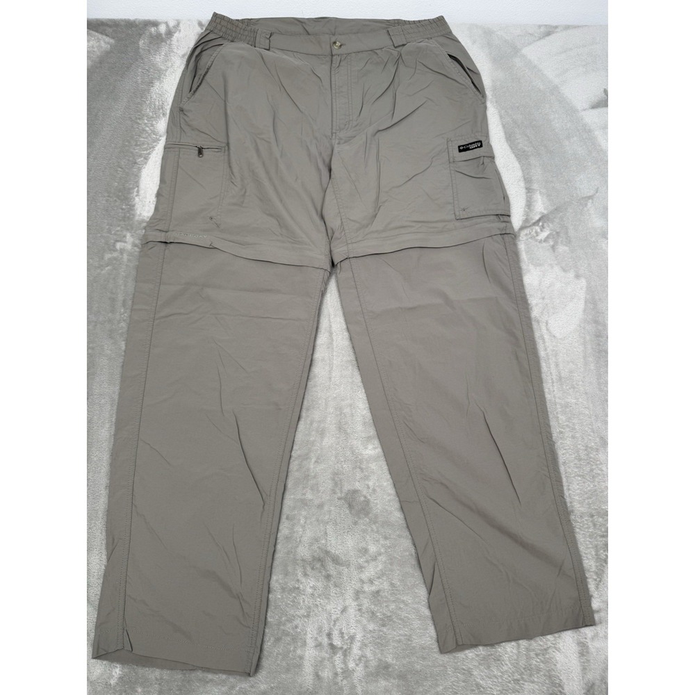 Vintage Columbia GRT Convertible Pants Mens Large L Brown Packable Hiking Shorts